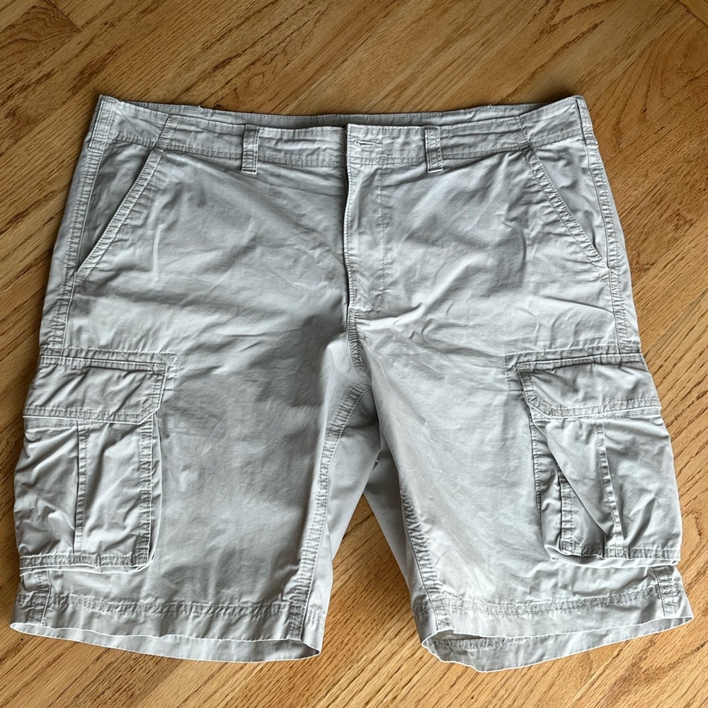 Sonoma Gray Cargo Shorts Relaxed Fit Cotton Blend